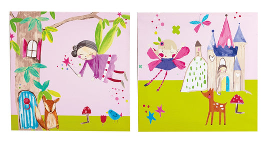 Arthouse Woodland Fairies Set of 2 Girls Kids Bedroom Nursery Decor