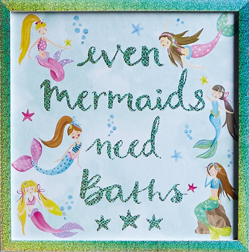 Mermaid World Framed Print Girls Bedroom Wall Art Decor