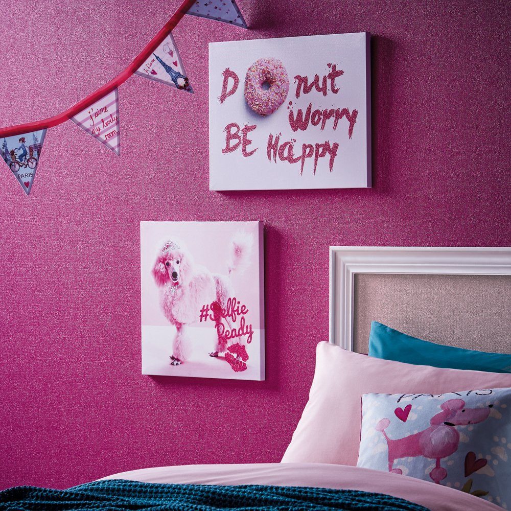Be Happy Donut Doughnuts Wall Art Canvas Girls Bedroom Wall Decor 40 x 50cm