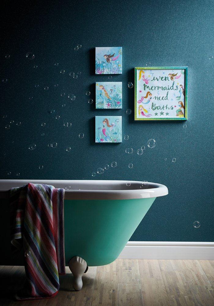 Mermaid World Framed Print Girls Bedroom Wall Art Decor