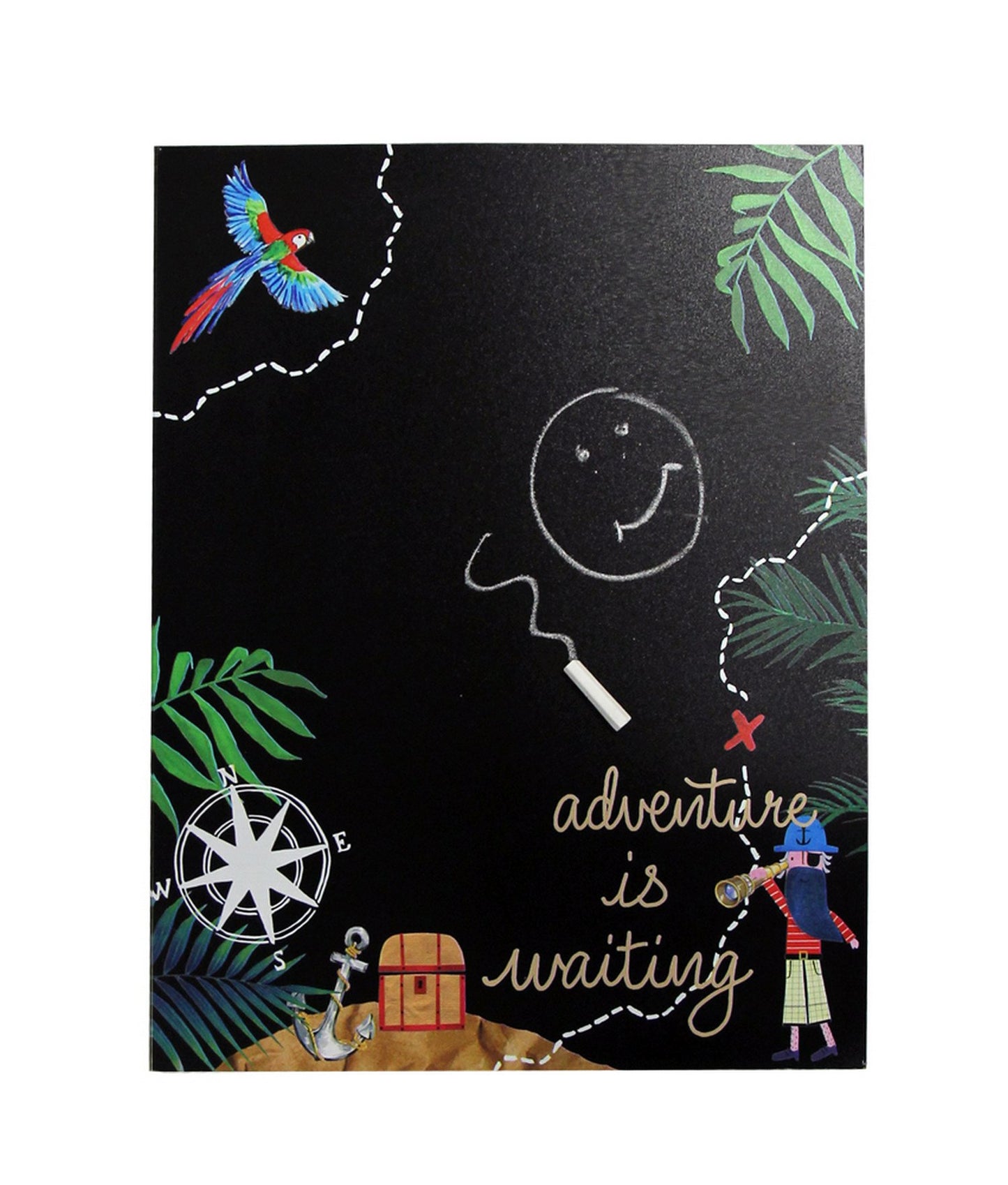 Arthouse Pirates Ahoy Black Wooden Chalkboard  40 x 30 x 1.8 cm Kids Boys Bedroom Decor