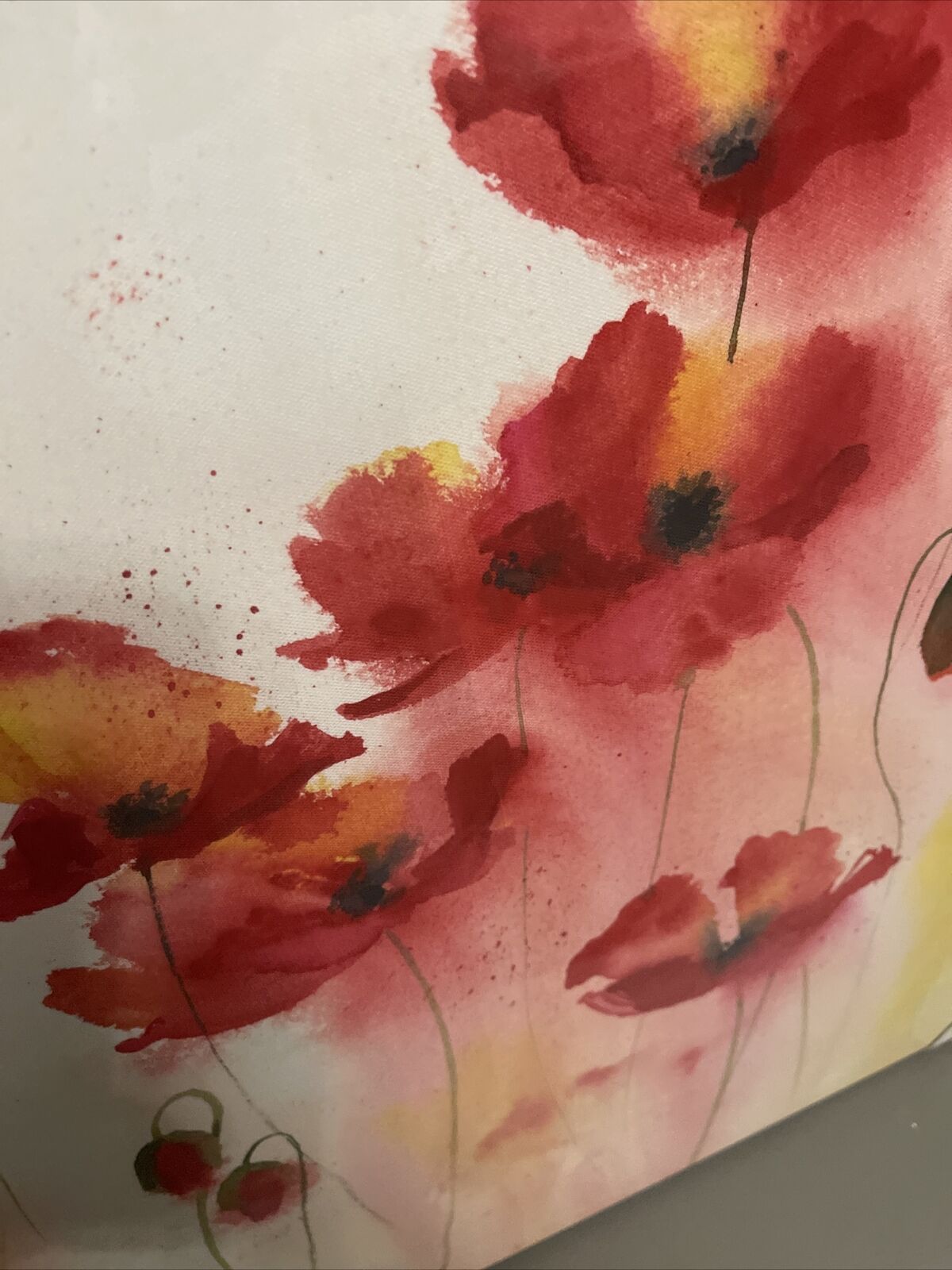 Large  Poppy Flower Floral Canvas Wall Art Hanging Picture 60 X 80 Cm