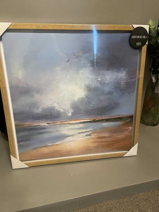 Painted Sea Beach Nautical Framed Wall Haging Picture 60 x 60 cm RRP £69.99