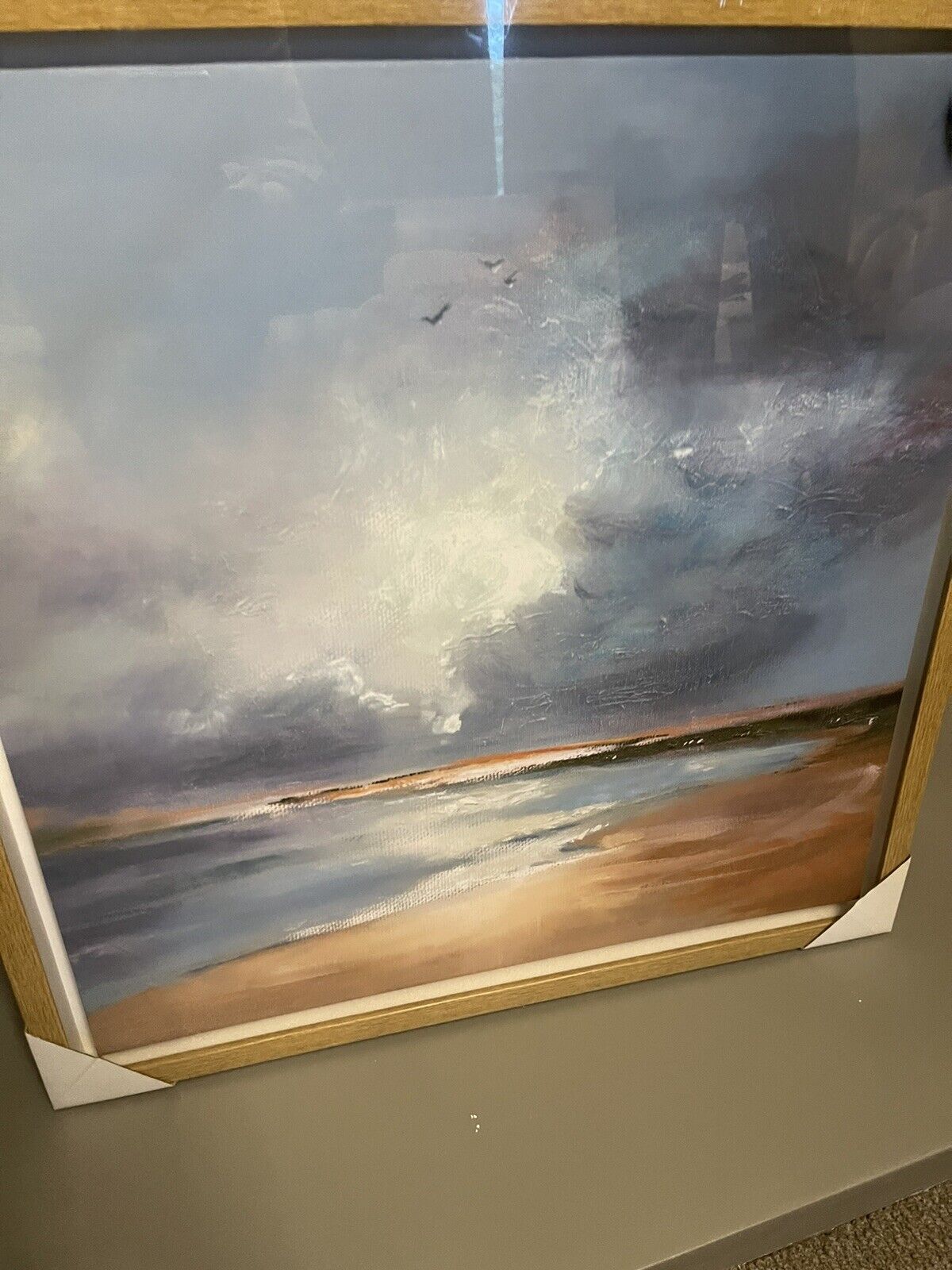 Painted Sea Beach Nautical Framed Wall Haging Picture 60 x 60 cm RRP £69.99