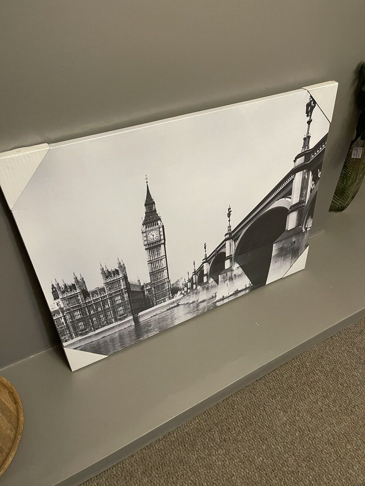 Black & white London Big Ben Scenic Printed Canvas Wall Art Hanging Picture