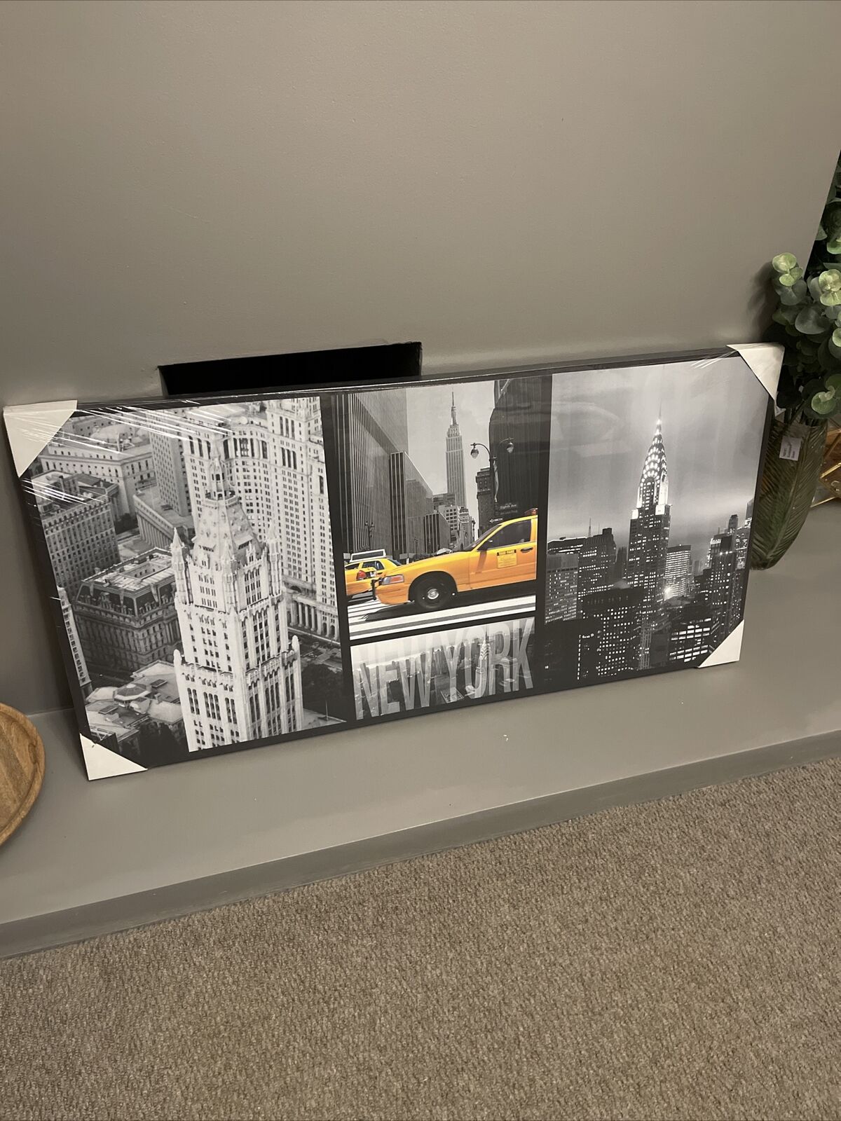 New York Yellow  Taxi Printed Canvas Wall art Picture 60 X 80 RRP £39.99
