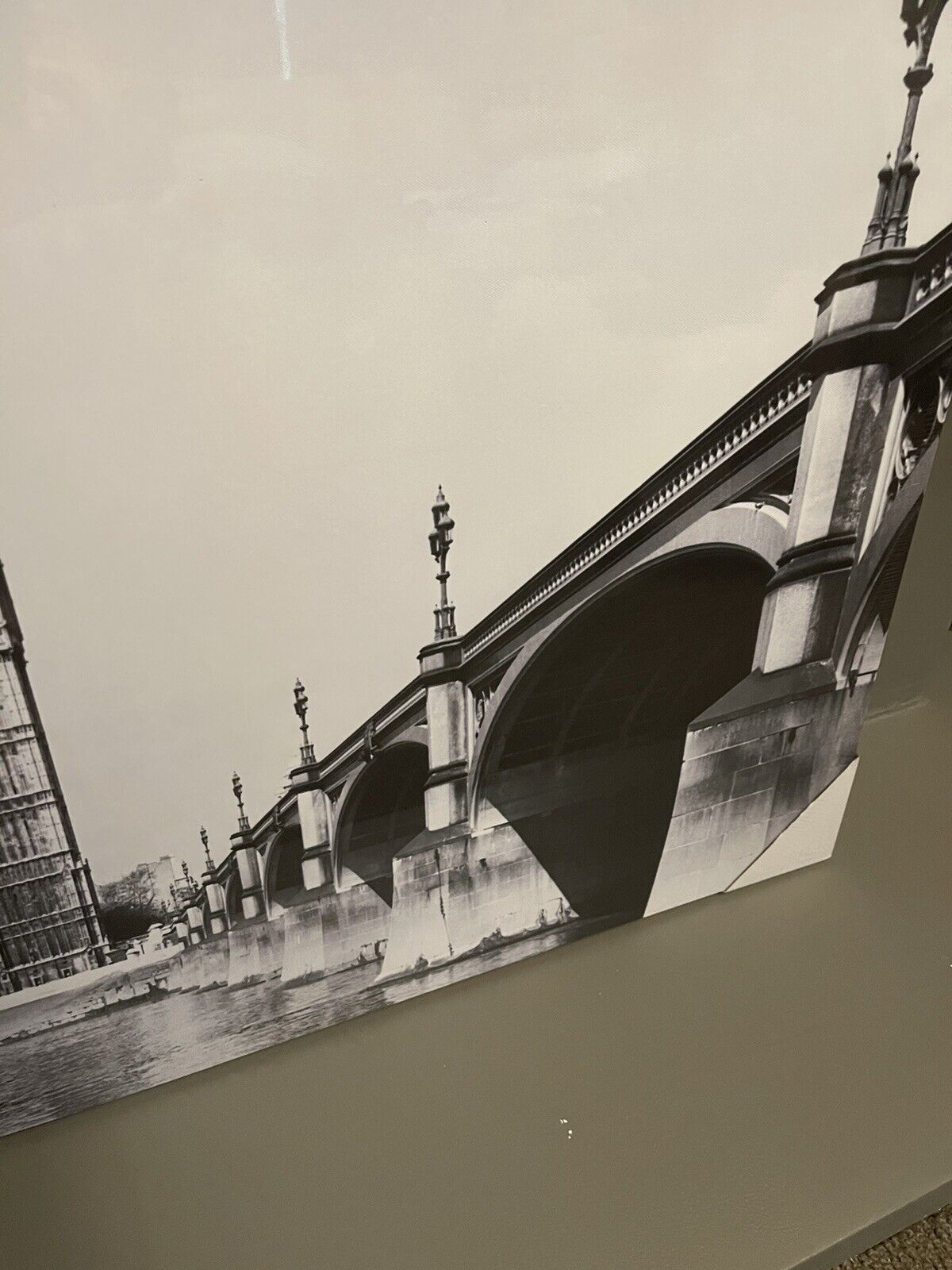 Black & white London Big Ben Scenic Printed Canvas Wall Art Hanging Picture