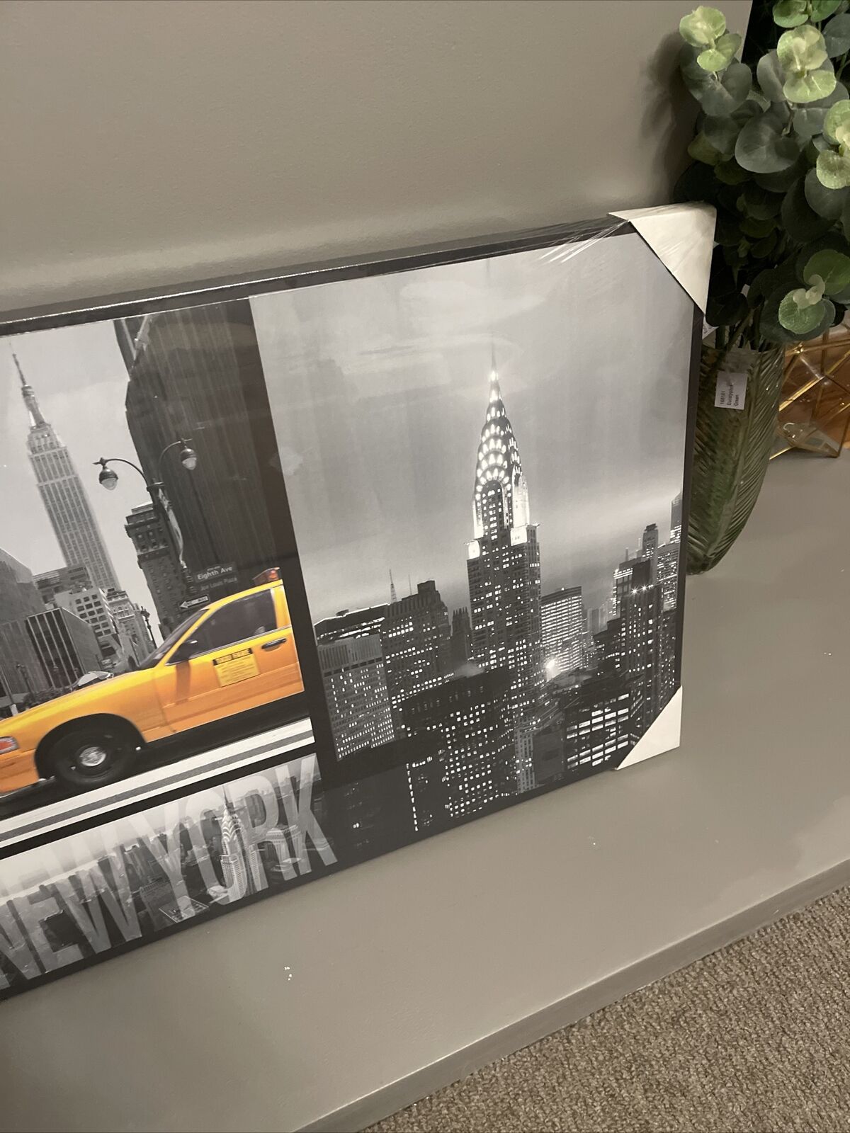 New York Yellow  Taxi Printed Canvas Wall art Picture 60 X 80 RRP £39.99