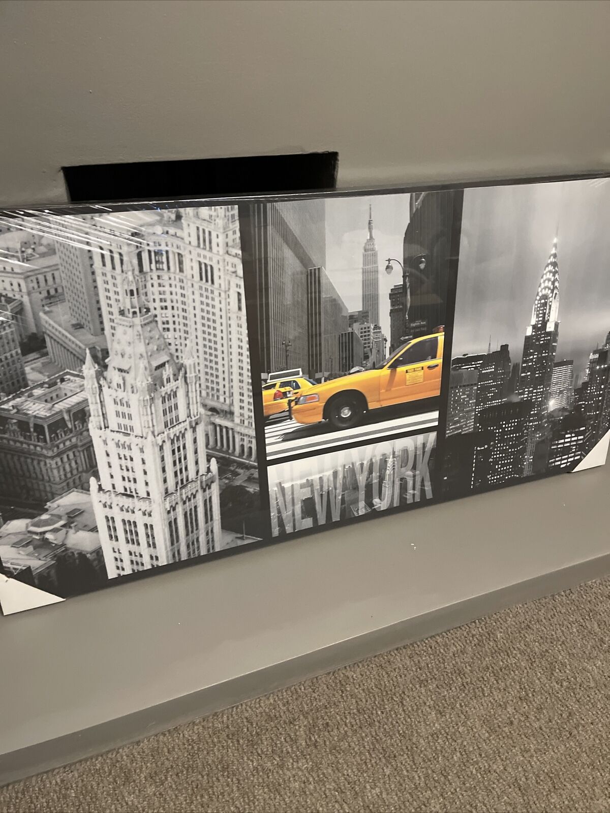 New York Yellow  Taxi Printed Canvas Wall art Picture 60 X 80 RRP £39.99