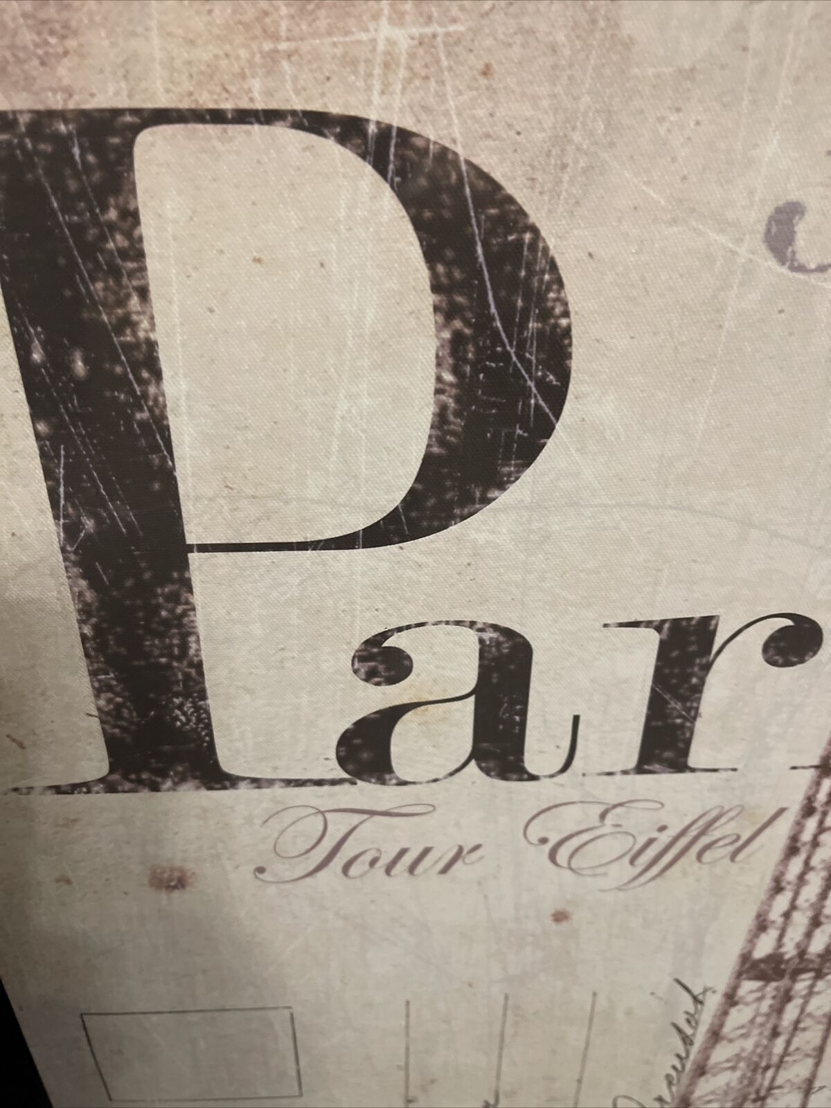 Paris Eiffel Tower Postcard Printed Canvas Wall art Picture 60 X 80 RRP £39.99