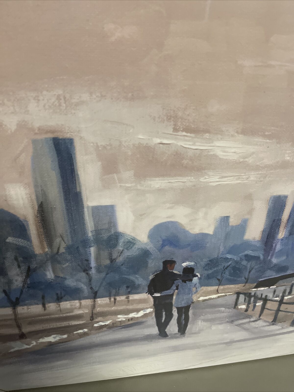 Paris Cafe Blue Black White Printed Canvas Wall art Picture 60 X 80 RRP £39.99