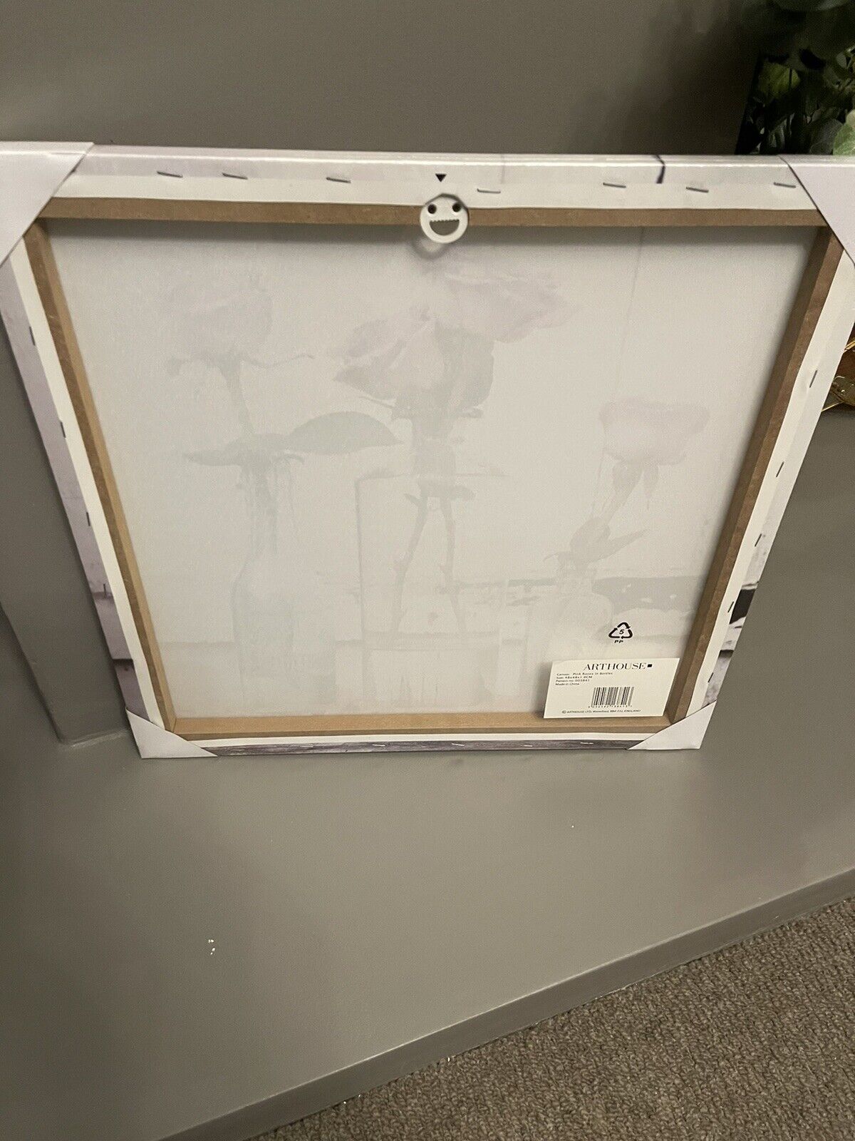 Lilac Rose Flowers Floral In Vase Canvas Wall Art Hanging Picture 48cm RRP £20