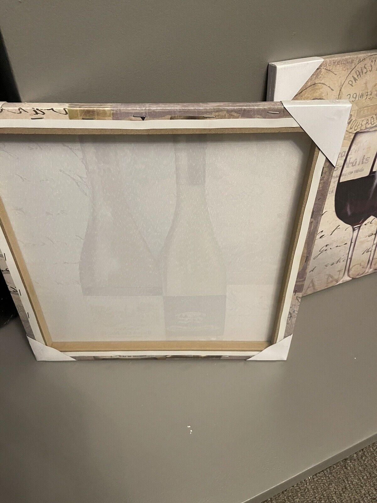 Set of 2  Wine Bottle Glass Printed Canvas Wall Art Hanging Picture 40 x 40 cm