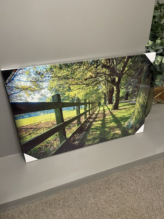 Summer Forest Woodland Scene Canvas Wall Art Hanging Picture 90 x 60cm RRP £39