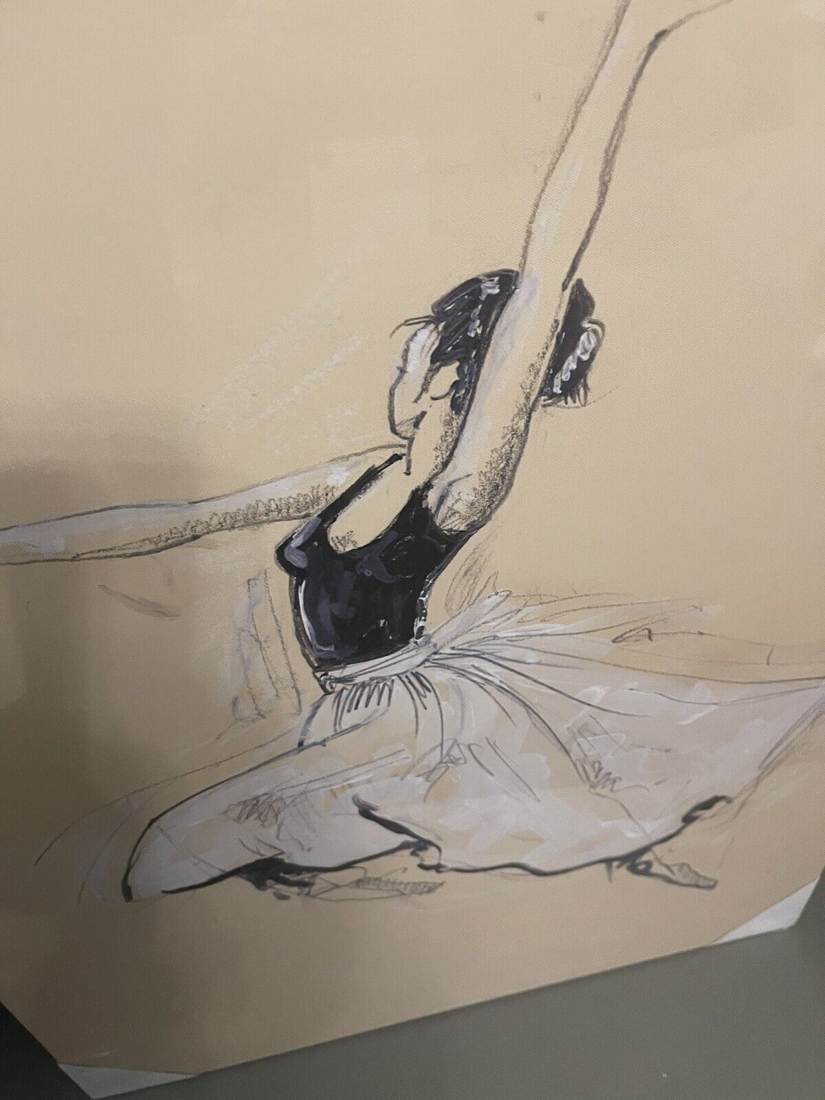 Ballet Dancing Minimalistic Lady Printed Canvas Wall Art Decor Large 60 x 80 cm