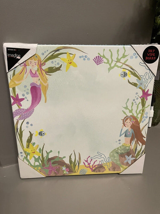 Mermaid World Memo Dry Erase Note Board Girls Bedroom Wall Art Decor