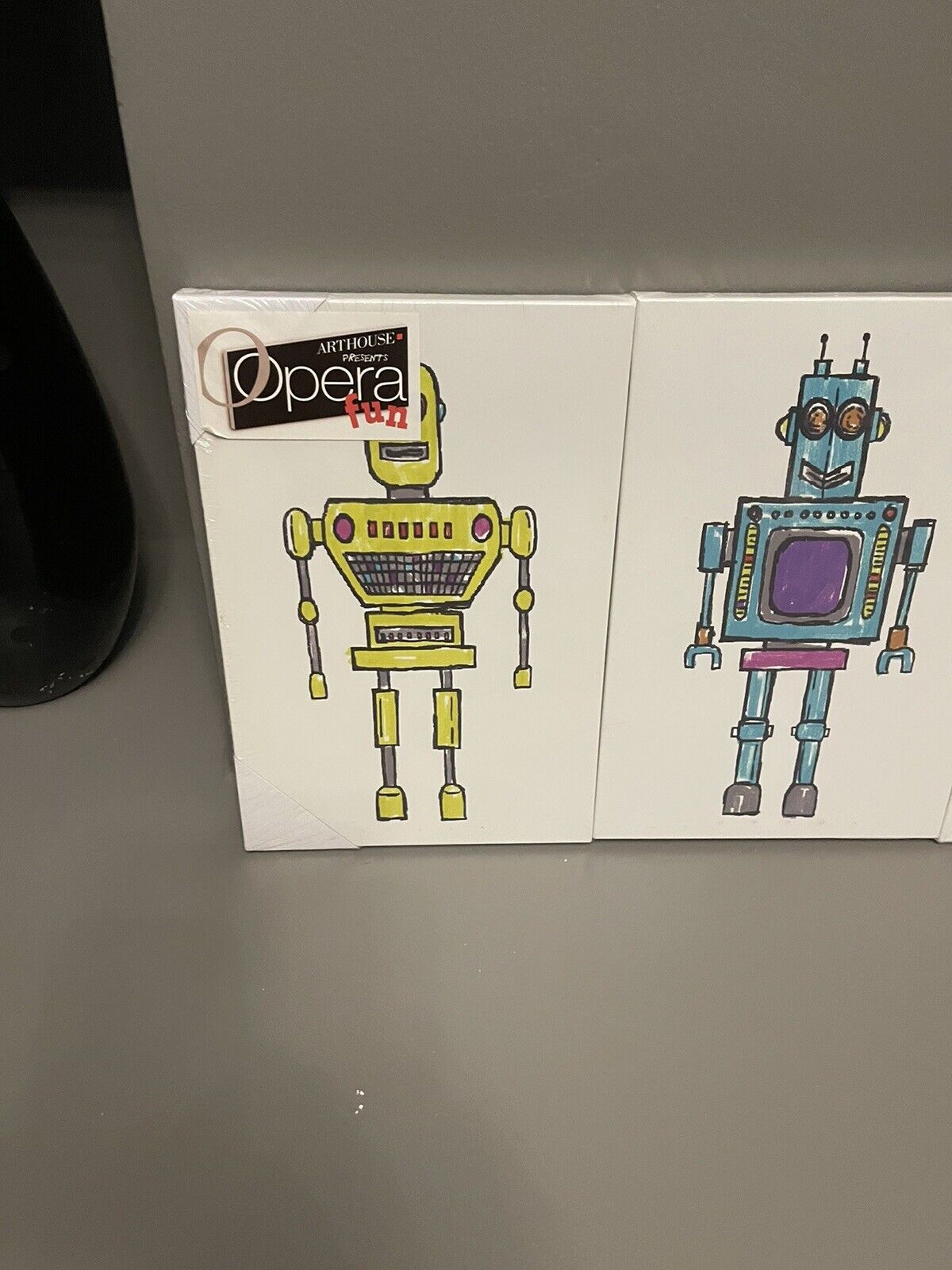 Robots Boys  Set of Three Canvas Kids Bedroom Printed Canvas Wall Decor