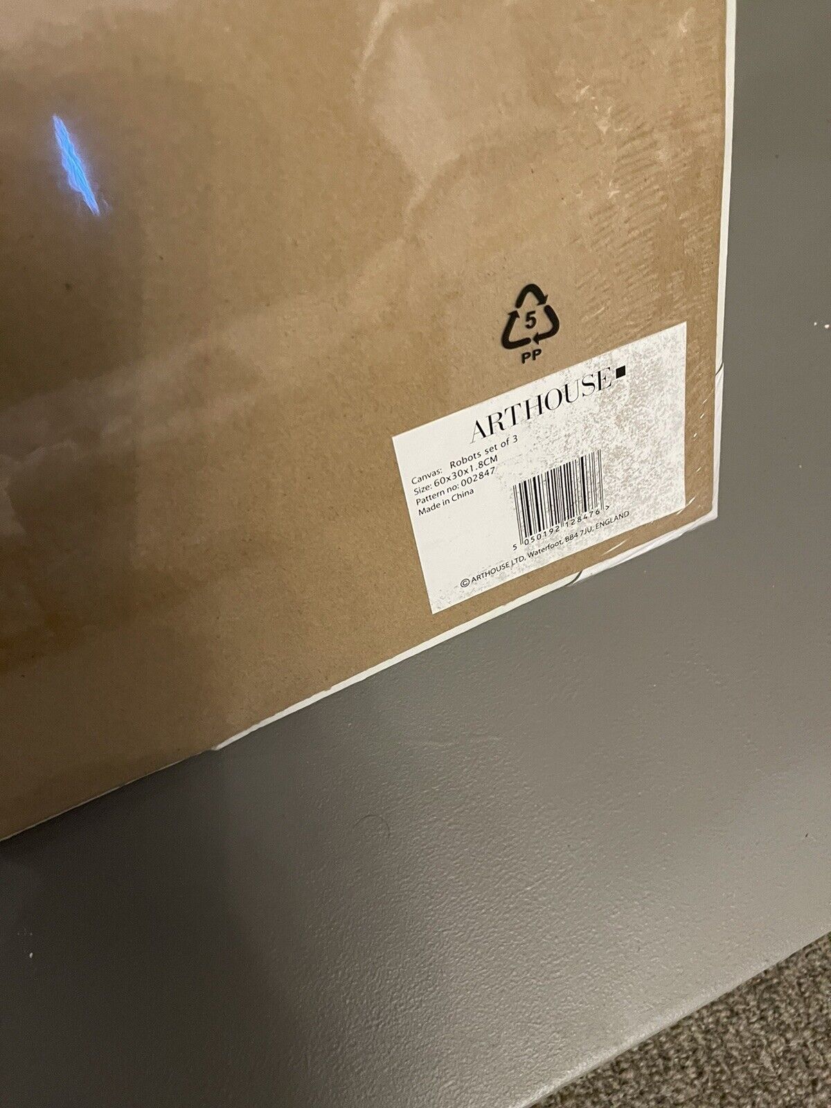 Robots Boys  Set of Three Canvas Kids Bedroom Printed Canvas Wall Decor