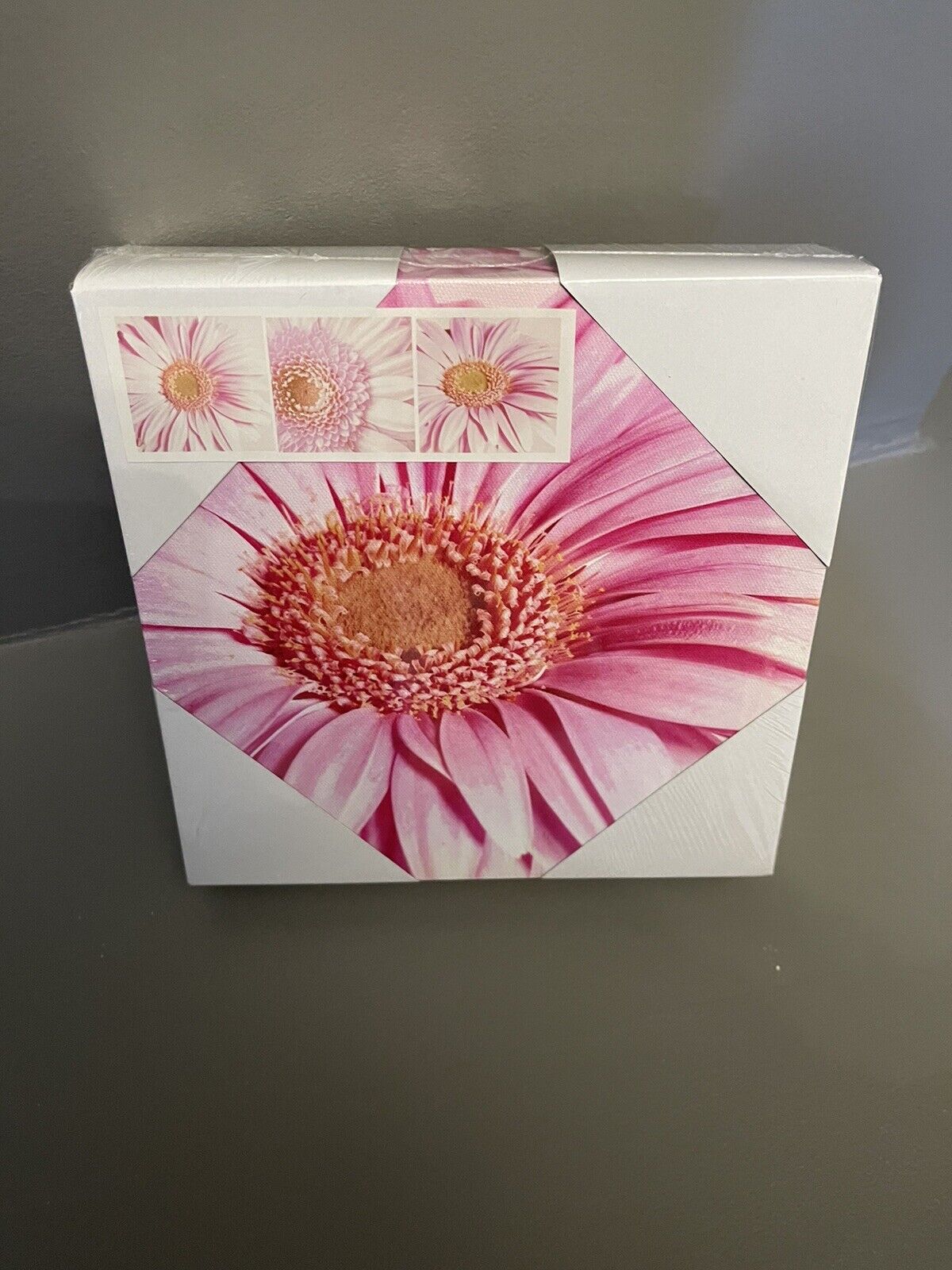 Set of 3 Pink Flower Floral Printed Wall Art Canvas Pictures RRP £20.00