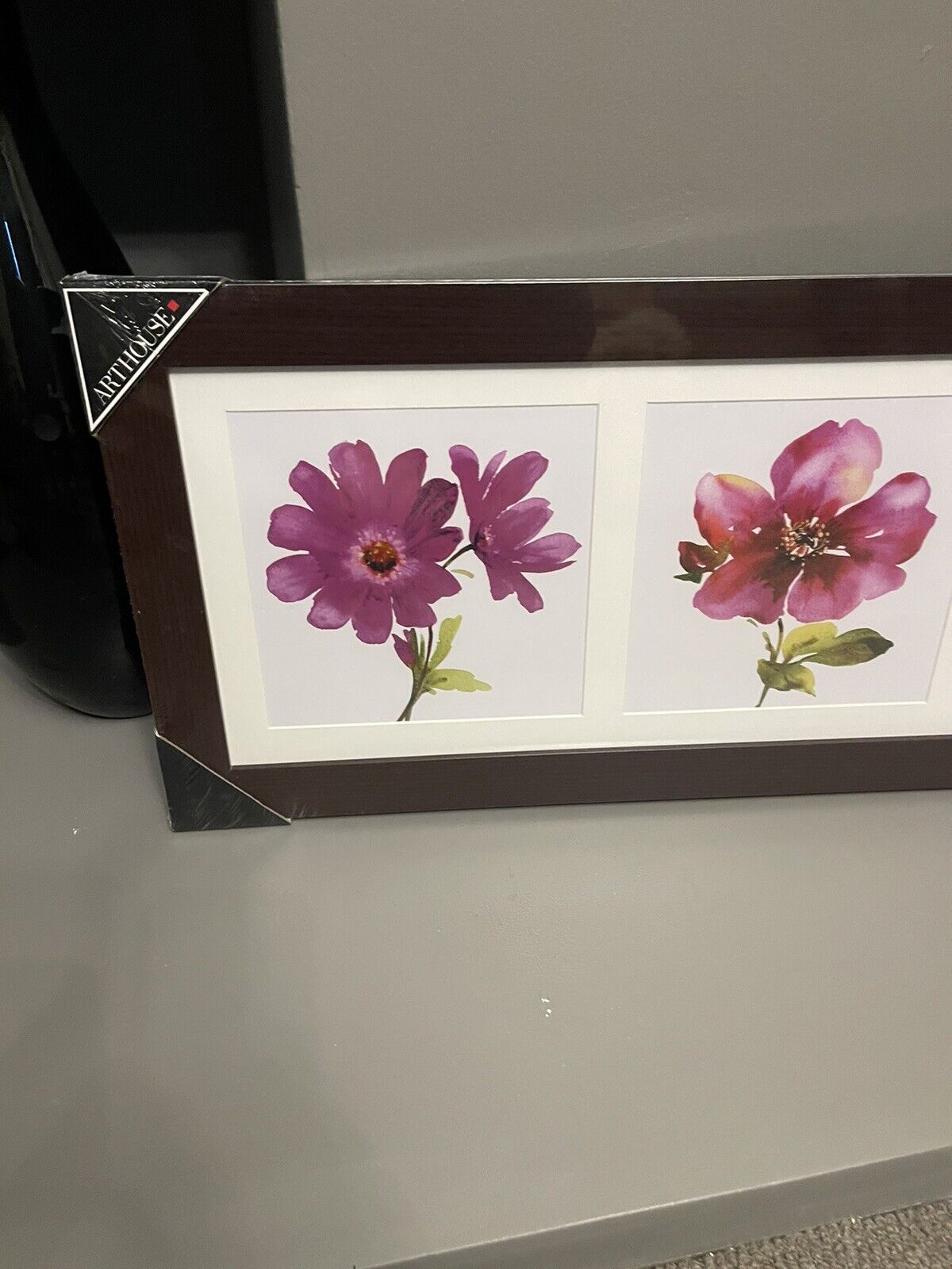 Pink Purple Flowers Floral  Framed Hanging Wall Art Print Home Decor  RRP £35