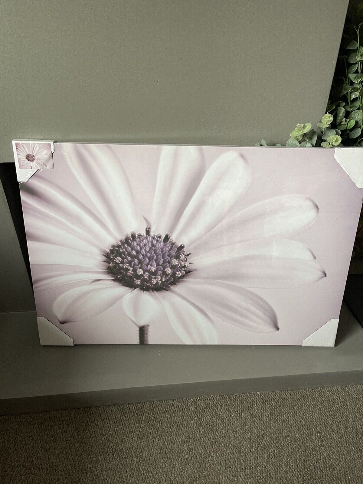 Dusky Pink Large Flower Canvas Wall Art Hanging Picture 60 X 90 RRP £49