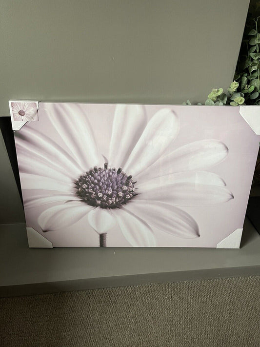 Dusky Pink Large Flower Canvas Wall Art Hanging Picture 60 X 90 RRP £49