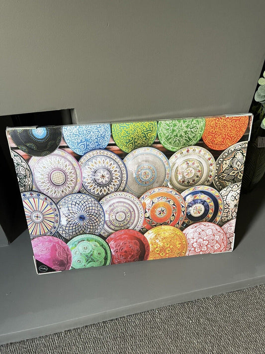 Moroccan Printed Canvas Wall Art Picture Bright Kitchen Wall Art 50 X 70