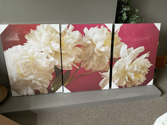 Large Pink Split Panel Canvas Wall Art Hanging Pictures Overall 150 X 70 RRP50