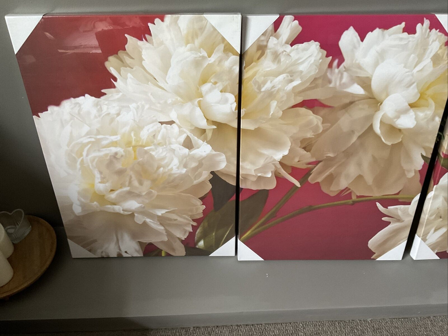 Large Pink Split Panel Canvas Wall Art Hanging Pictures Overall 150 X 70 RRP50