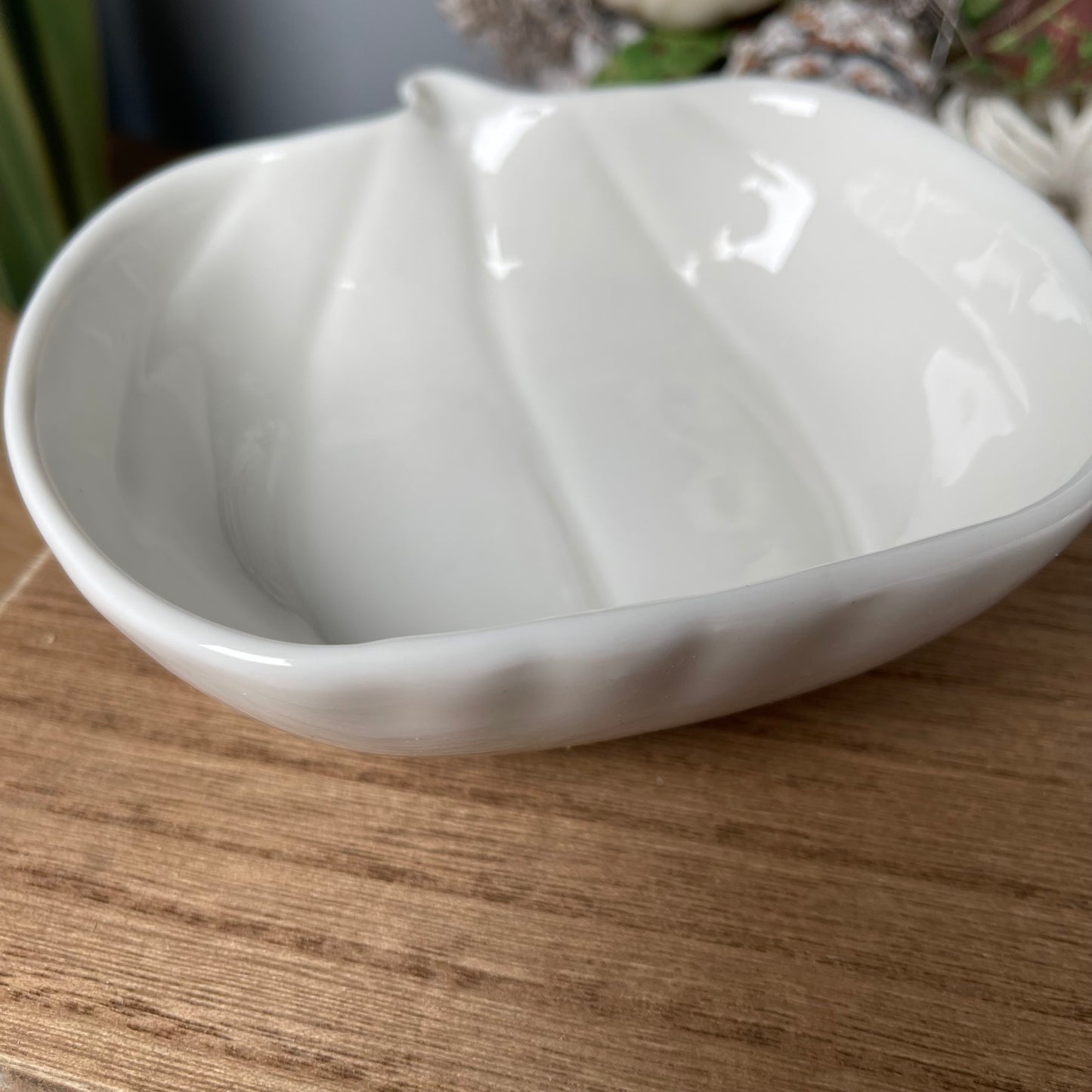 Glossy White Pumpkin Dish