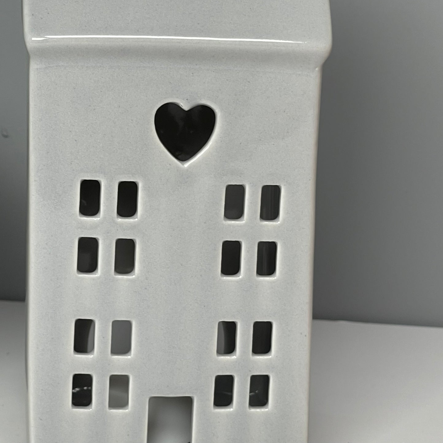 Grey House Tealight Holder with Led Tealight