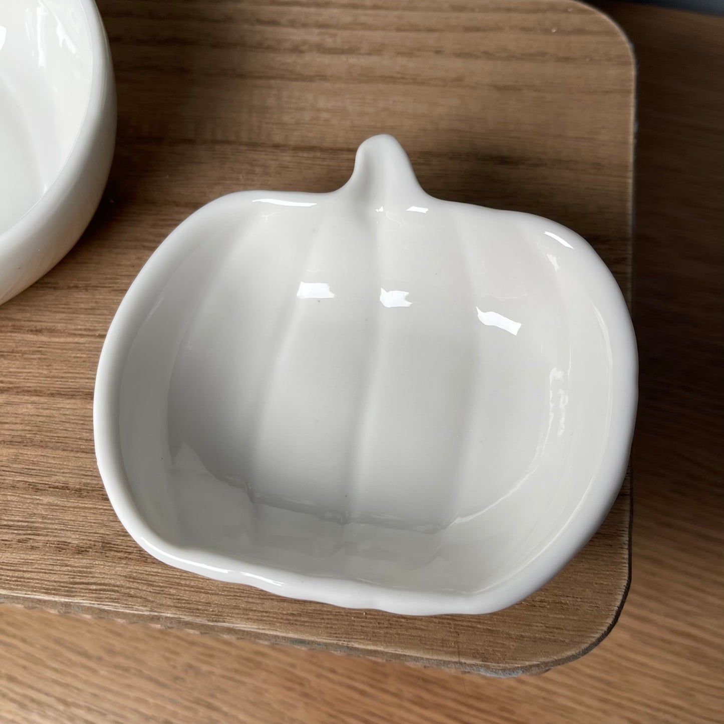 Glossy White Pumpkin Dish