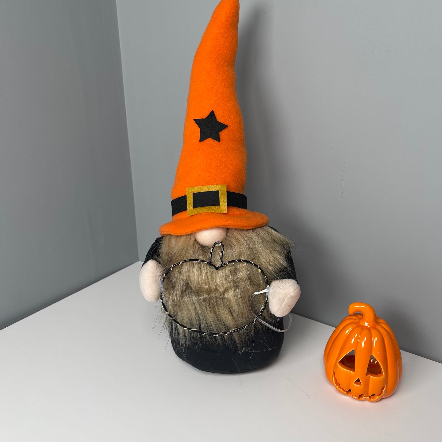 Large Hallloween Gonk with LED Pumpkin