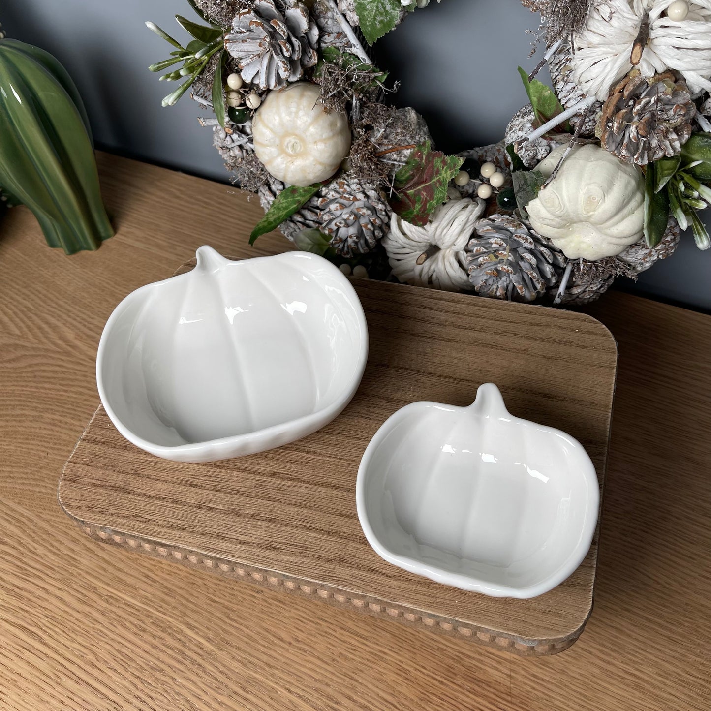 Glossy White Pumpkin Dish