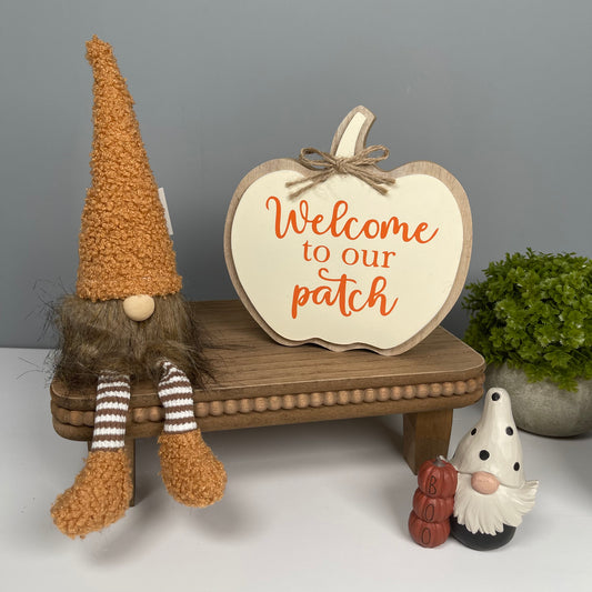Pumpkin Patch Chunky Pumpkin Block Sign