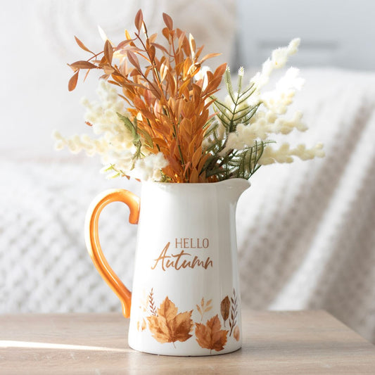 Hello Autumn Leaf Flower Jug