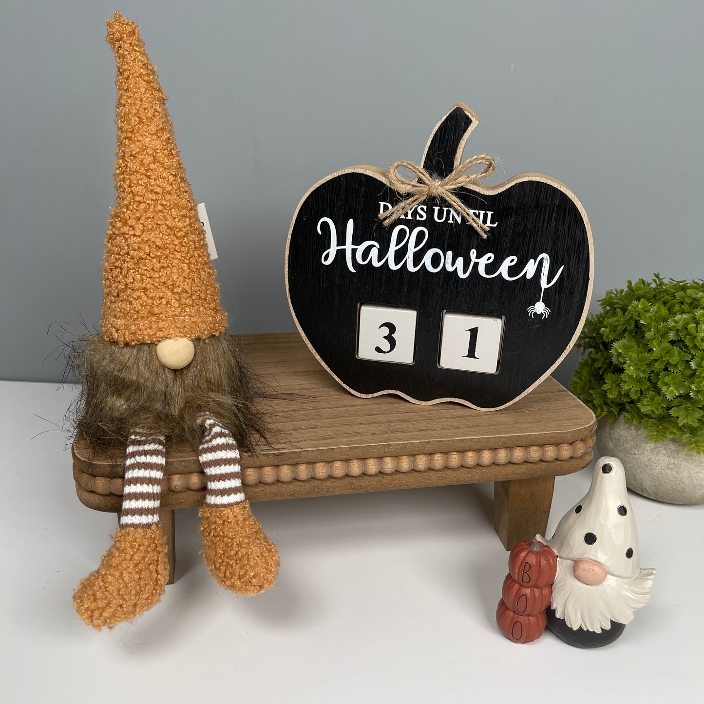 Halloween Countdown Chunky Pumpkin Block Sign