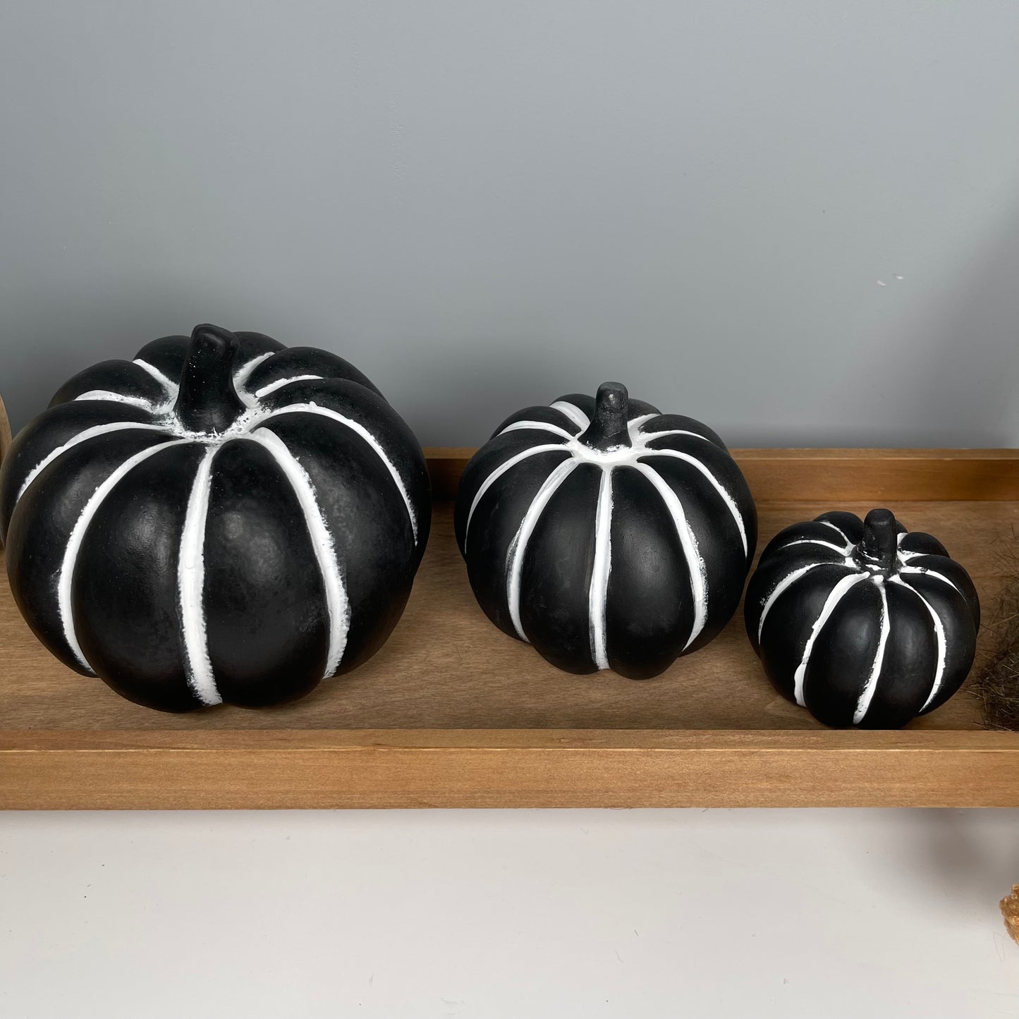 Black & White Cement Pumpkin