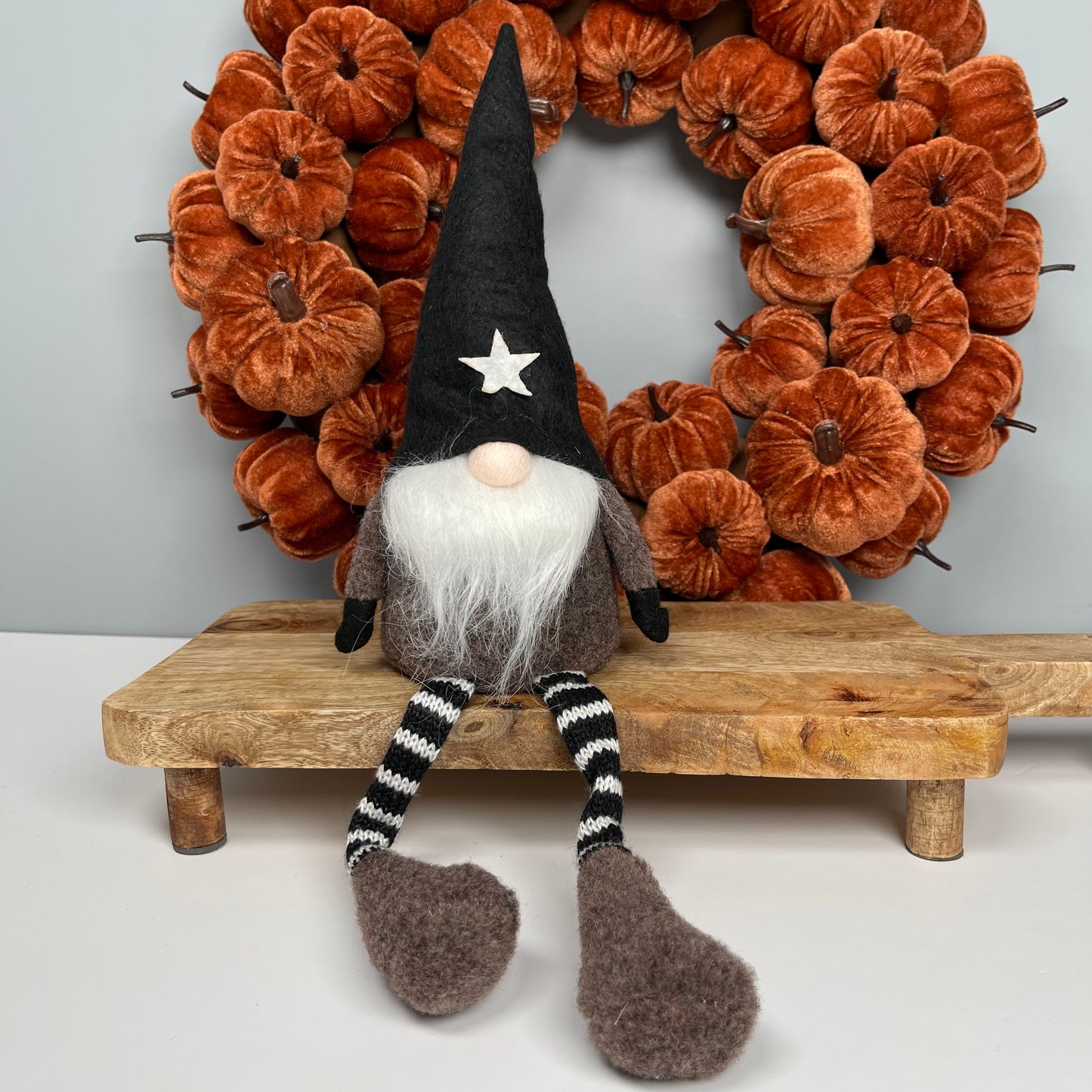 Orange Velvet Little Pumpkins Wreath 46cm