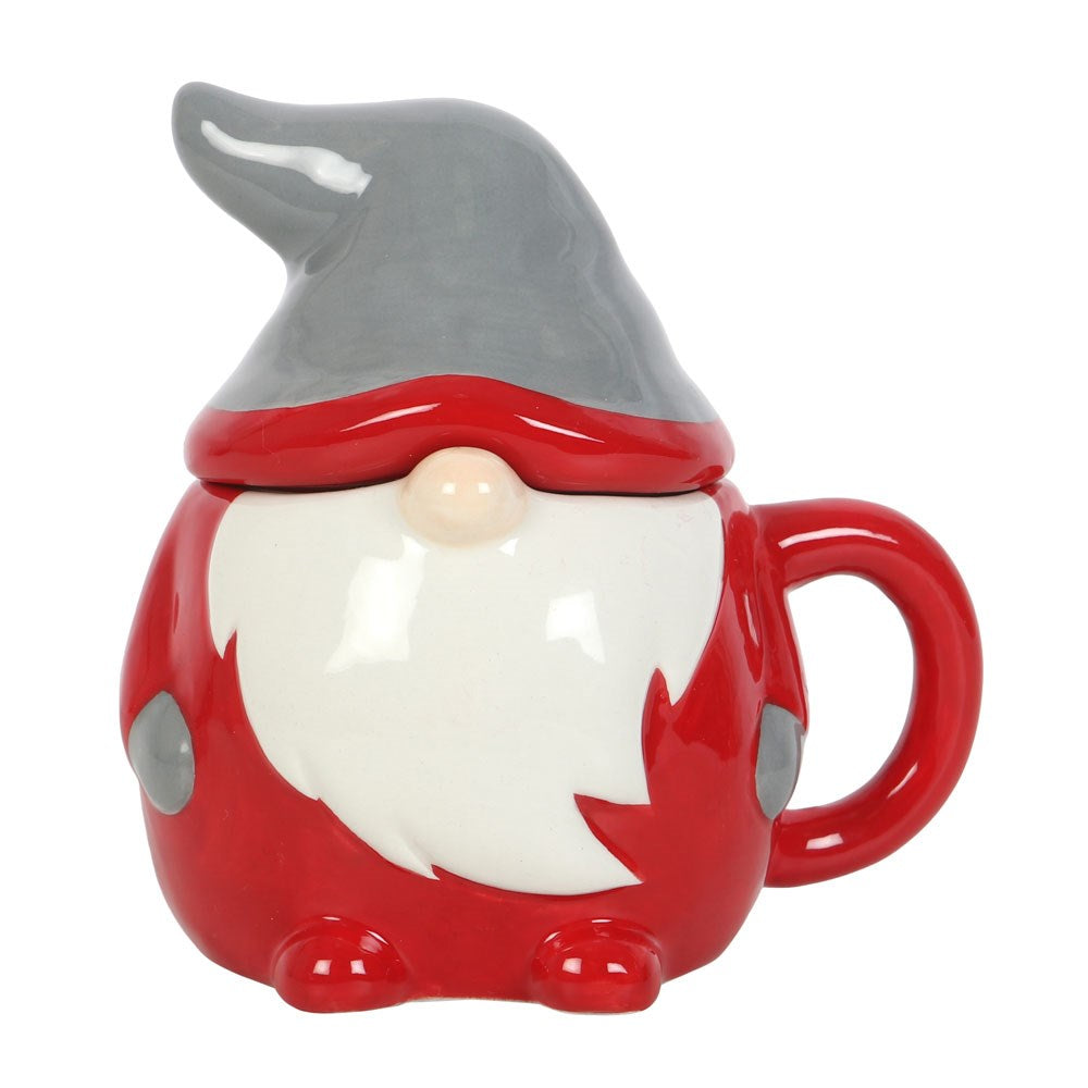Red Christmas Gonk Mug with Lid