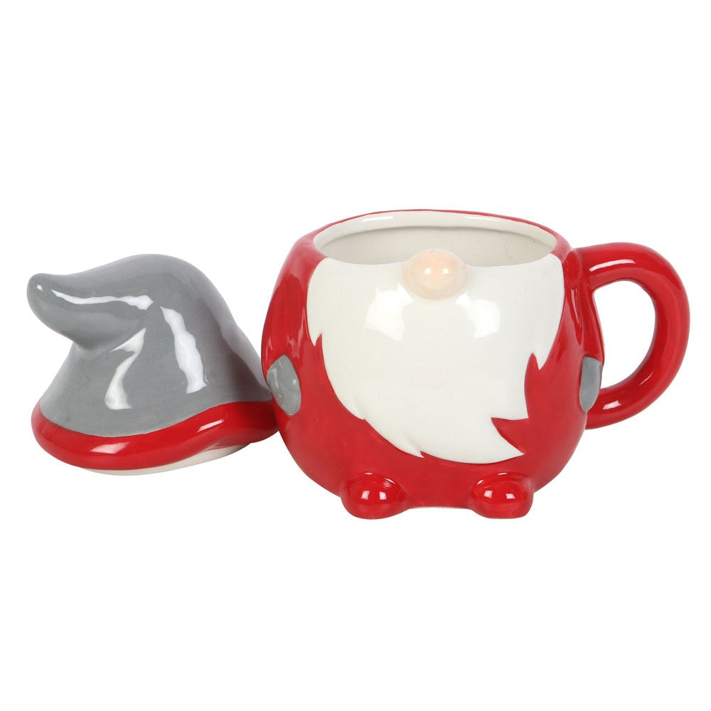 Red Christmas Gonk Mug with Lid