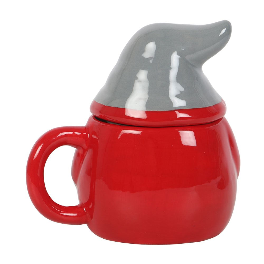 Red Christmas Gonk Mug with Lid