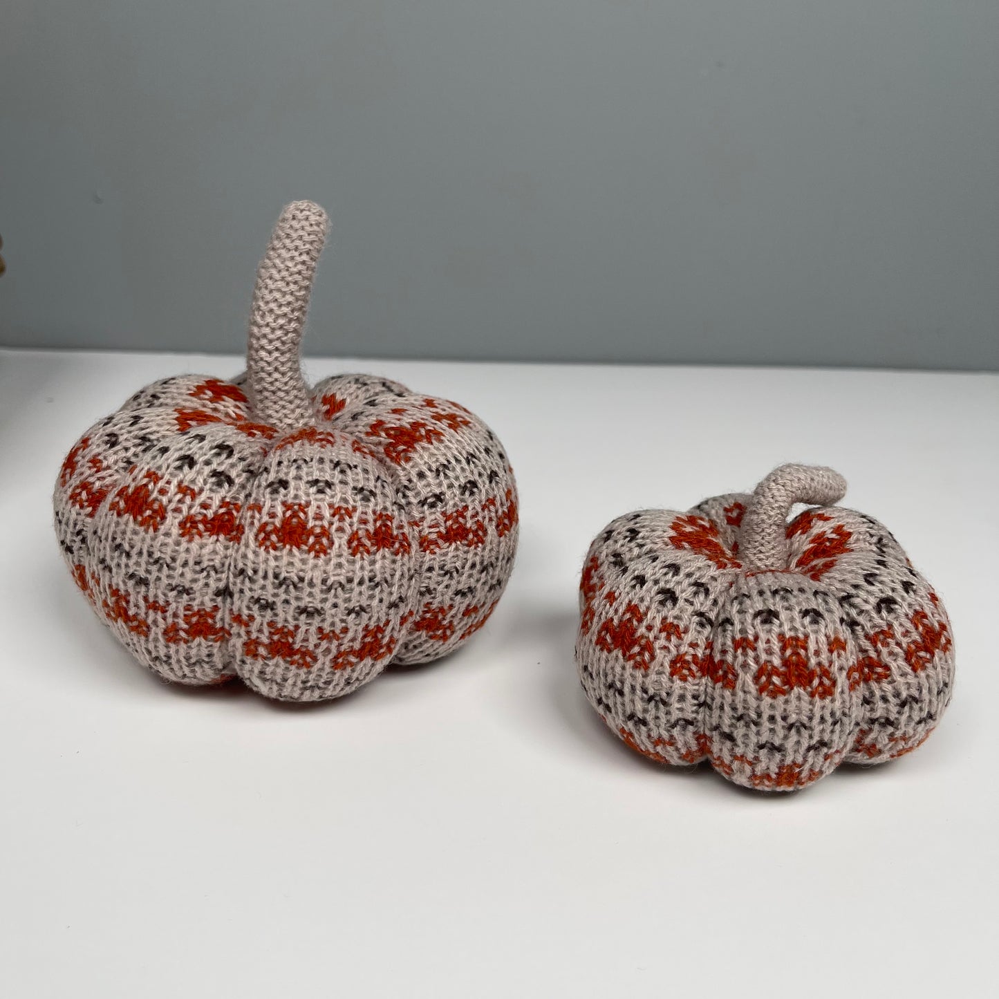 Burnt Orange Knitted Pumpkins - in 2 Sizes