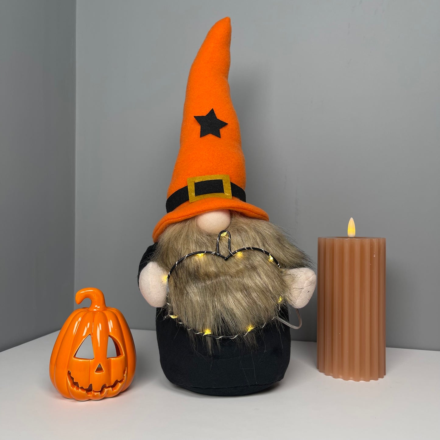 Large Hallloween Gonk with LED Pumpkin