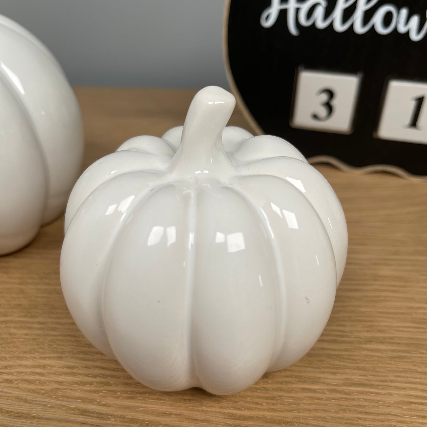 White Glossy Pumpkin - Choice of 2 Sizes