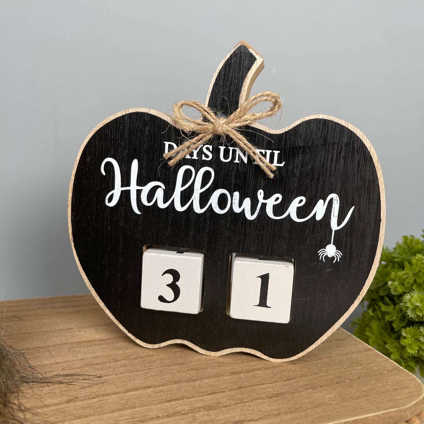 Halloween Countdown Chunky Pumpkin Block Sign