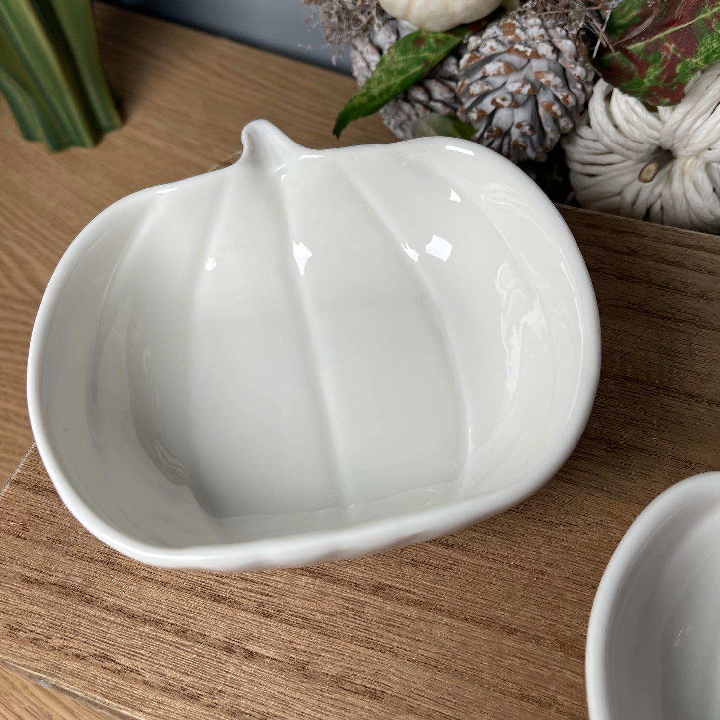 Glossy White Pumpkin Dish