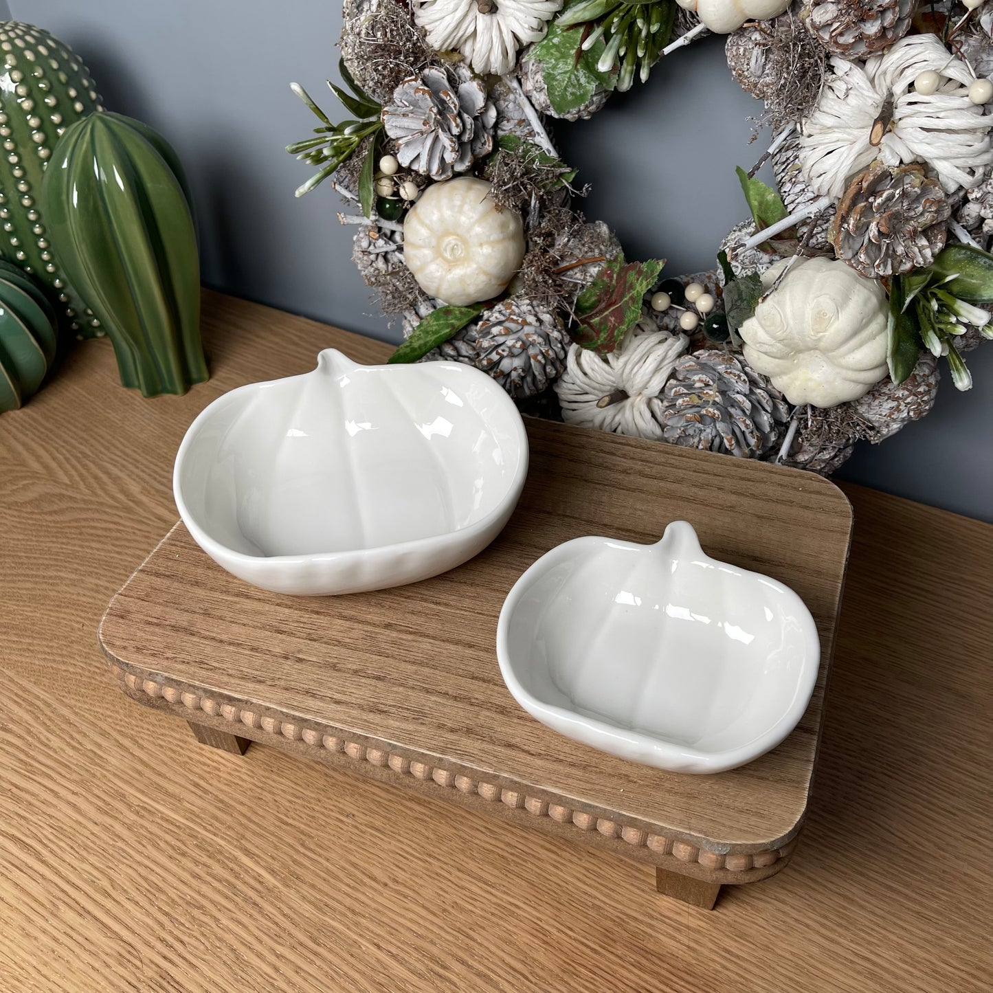 Glossy White Pumpkin Dish