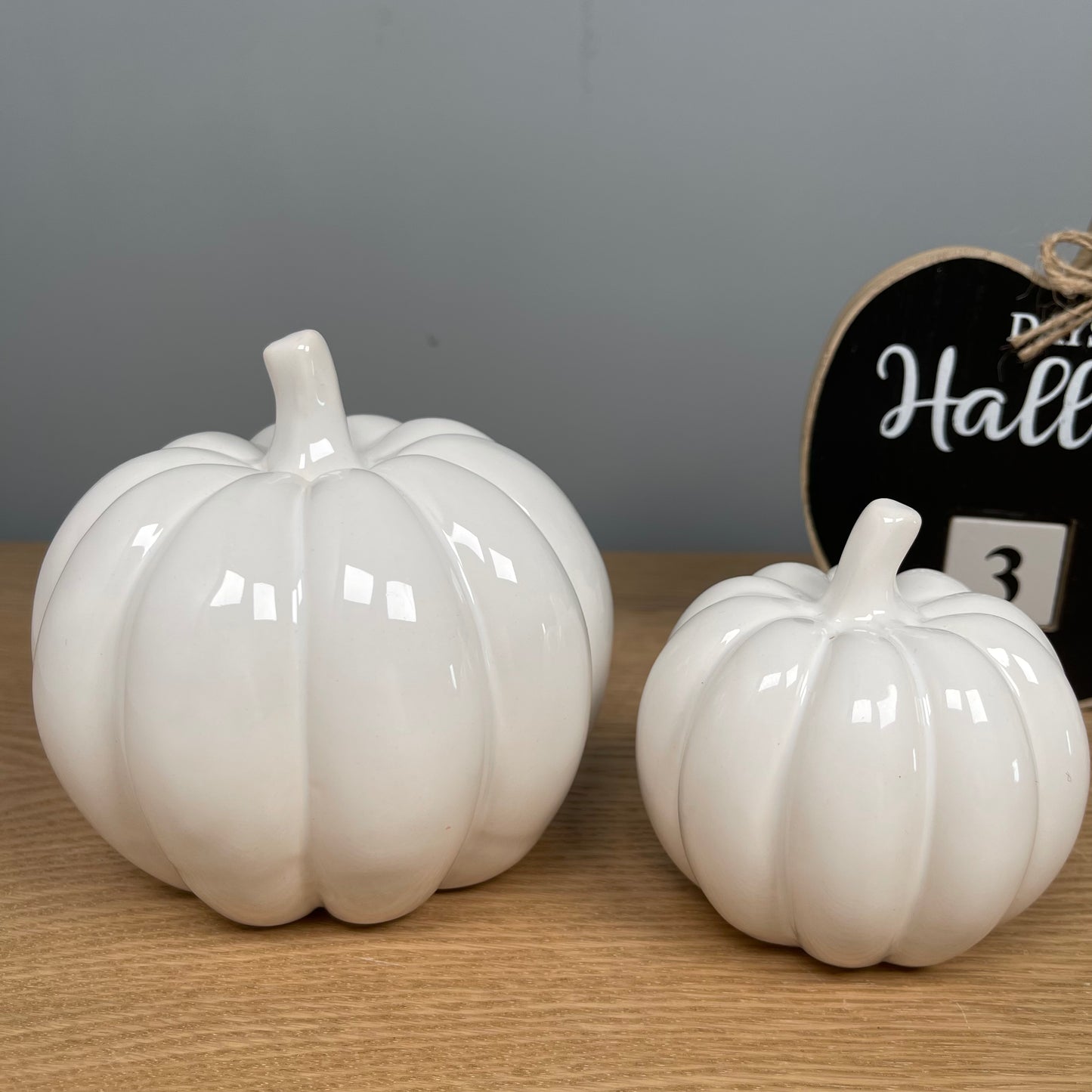 White Glossy Pumpkin - Choice of 2 Sizes