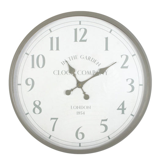 Large Grey Garden Wall Clock - 60cm